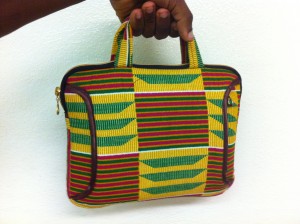 Green, Yellow, Red Stripped iPad Bag